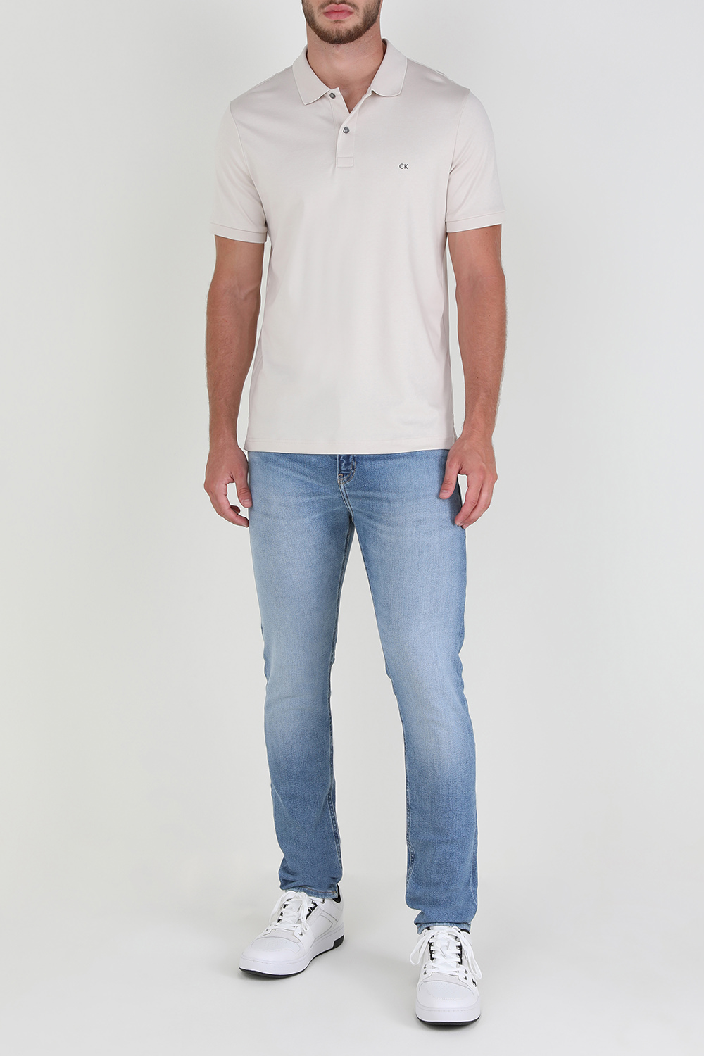 חולצת פולו מכותנה בגזרת סלים